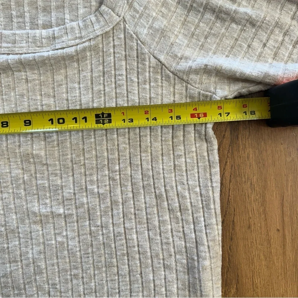 Michael Stars Polly Square Neck Knit Top Oatmeal/Cream Size XS